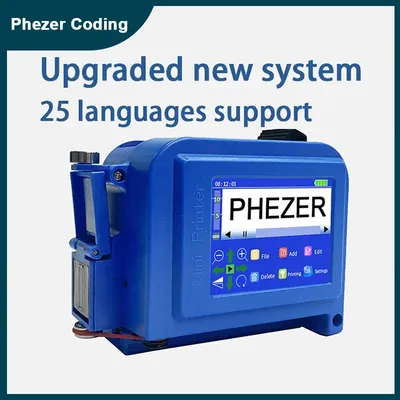 Phezer PC11Plus 12.7/25.4mm Mini Printer Portable Printer QR Bar Batch Code Date Number Logo Expiry