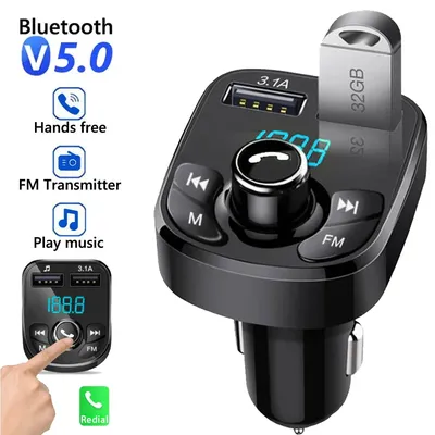 Car Charger FM Transmitter Bluetooth Audio Dual USB Car MP3 Player Autoradio Handsfree Charger 3.1A