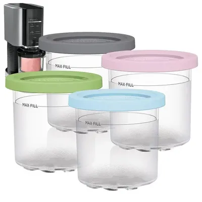2/4Pcs Ice Cream Pints Cups For NINJA- CREAMI NC300s Series Ice Cream Maker Replacements Storage Jar