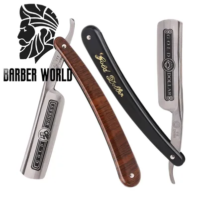 Professional Men's Manual Straight Shaver Gold Dollars Classic Sharp Razor Barber Facial Epilator