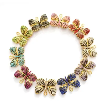 10pcs Crystal Butterfly Charms Gift for women DIY Jewelry Necklace & Bracelets Anklet Chain