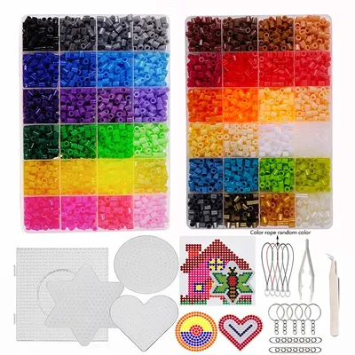 48 Colors 5mm Fuse Beads Kit Ironing Beads Pixel Art DIY Puzzle 3D Puzzles Toy Crafts Making