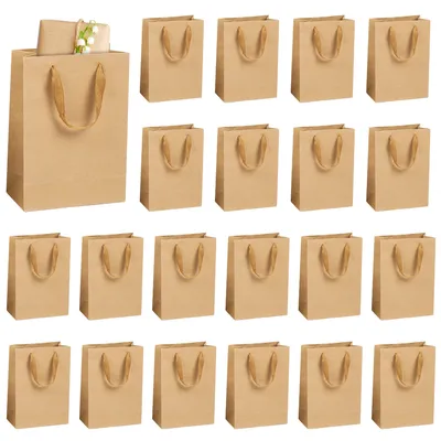 20pcs Kraft paper gift bags, Christmas, Halloween, back to school, parties, birthday gifts,