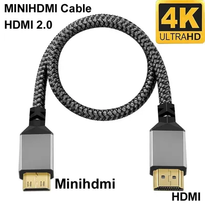 4K@60HZ Nylon Braid HD Compatible V2.0 HDMI TO MINI HDMI MINIHDMI Extension Male to Male Plug Cable
