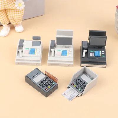1Set Doll house scene decoration Supermarket store card machine scanner model toy