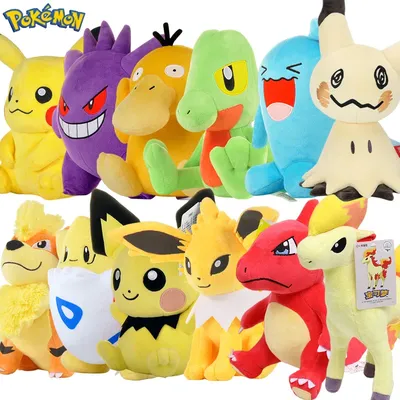 POKEMON Original Plush Toy Gengar Mimikyu Pikachu Charizard Genuine Kawaii Plush Doll Soft Cute