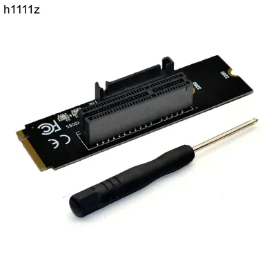 Newest NGFF M.2 to PCI-E 4X Riser Card M2 M Key to PCIe X4 Adapter with LED Indicator SATA Power