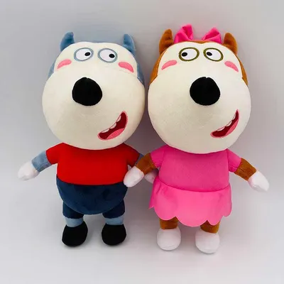 2pcs/set 30cm Anime Wolfoo Family Plush Toys Cartoon Plushie Lucy Soft Stuffed Dolls Toy For
