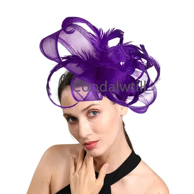 Bride Wedding Curly Feathers Fascinators Bow Hat For Women Church Derby Hats Banquet Kntucky Headpiece Ladies Femme Pillbox Cap