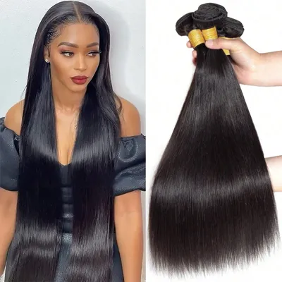 Peruvian Bone Straight Human Hair Bundles Deal Unprocessed Virgin Hair Extensions Long Thick Cheap