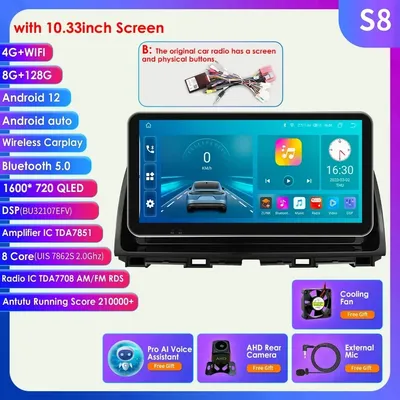 10.33"Android Auto Car radio Multimedia Video player For Mazda CX5 CX-5 2012-2014 2015 Navigation GPS Stereo 4G WIFI Carplay SWC