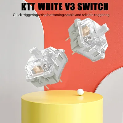 GMKFans KTT Kang White V3 Switches for DIY Mechanical Keyboard Linear Switch 3Pins Custom Cherry