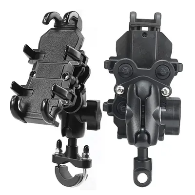 Motorcycle Bike Phone Holder with Shock Absorber Bicycle Handlebar Rearview Mirror Mount for 4.7-7.1