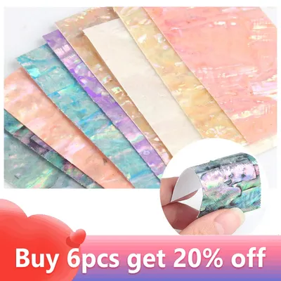 1Pc Shell Abalone 3D Gradient Mermaid Flakes Nail Foil Pearl Adhesive DIY Nail Art Stickers Decals
