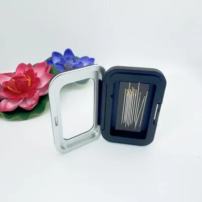 Magnetic Sewing Needles Holder Black Rectangle Sewing Needle Storage Case Buttons Pins Storage Box