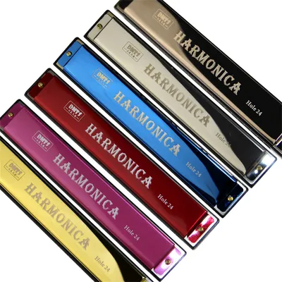 Miwayer 24 Holes Professional Harmonica, Metal Harmonica Key of C With Case, Mouth Metal Organ for