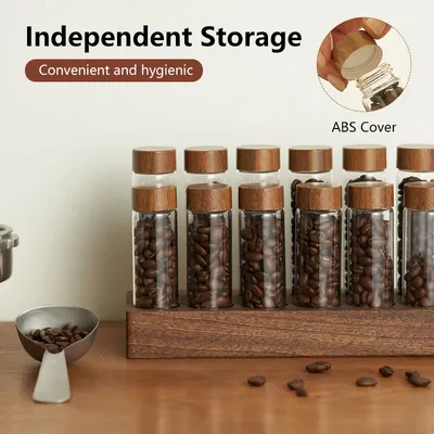 Coffee Bean Can Storage Container Glass Display Rack Coffee Beans Divided Into Bottles Single Tube