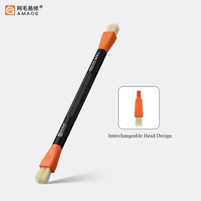 AMAOE Double-Head Replaceable ESD Safe Brush for iPhone iPad Samsung Computer Motherboard PCB CPU IC