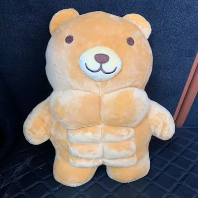Muscle Body Bear Lion Plush Doll Cute Muscular Plushie Stuffed Toy Kawaii Cartoon Strong Animal