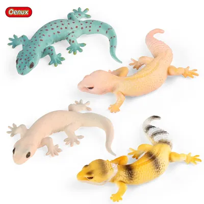 Oenux New Simulation Wild Reptile Animals Action Figures Lizard Model Figurines Kids Education