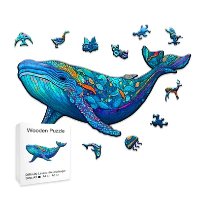 New Whale Wooden Puzzles, Wooden Puzzles Unique Shape High Quality Puzzles Maternal Love Wooden