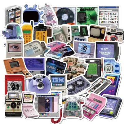 10/30/50pcs Retro Cute Phone Computer Game Console Cartoon Stickers Laptop Skateboard Luggage Guitar