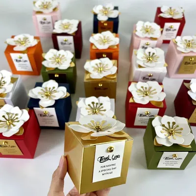 20/50pcs Luxury Sweet Wedding Gift Box Party Supplies Candy Box Anniversary Decorative Gift Box Packing Box Birthday Party Decor