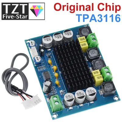 TZT DC 12V 24V 120W*2 TPA3116 D2 Dual Channel digital Power audio amplifier board good