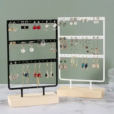 24/44/66 Holes Stand Jewelry Display Organizer Earrings Pendants Bracelets Jewelry Holder With