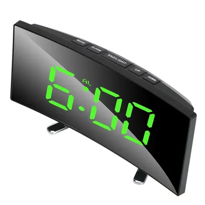 Desktop Clock 7 Inch For Kids Bedroom LED Screen Large Number Table Clock Digital Alarm Clock Curved