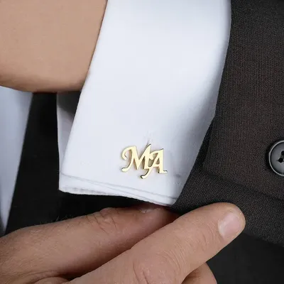 Customized Cufflinks for Men Personalized Name Letter Stainless Steel Jewelry Shirt Cuff Button