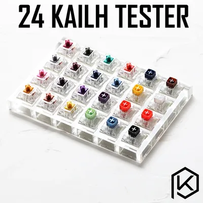 24 switch switches tester with acrylic base blank keycaps for mechanical keyboard kailh box heavy