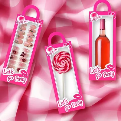 12PCS Pink Doll Party Favor Boxes Doll Props Hot Pink Gift Box Goodie Bag Candy Treat Boxes Pink Birthday Bachelorette Party