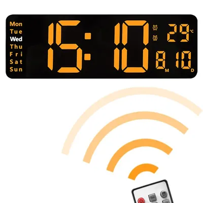 Big Digital LED Wall Alarm Clock with Calendar and Temperature Display for Bedroom Living Room Table