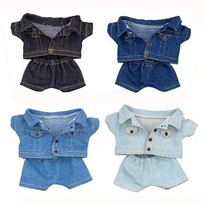 10/15/20cm Cotton Doll Clothes Fashion T-shirt Clothes Doll Jeans Pants Casual Wears for 1/12 BJD