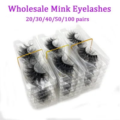 Wholesale Eyelashes 20/40/50/100pcs 5D Mink Lashes Natural Mink Eyelashes Wholesale False Eyelash