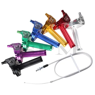 Universal 22mm CNC Aluminum Accelerator Throttle Twist Grips Handlebars Cable For Motorcycle Moped