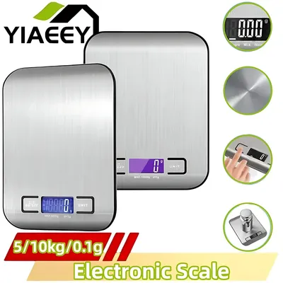 5/10kg Electronic Kitchen Scale LCD Measuring Tool Stainless Steel Digital Weighing Scale Food Diet
