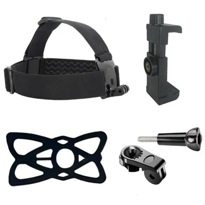 Head Strap Adjustable Universal Mobile Phone Clip Fix Mount for Gopro Hero 12 10 9 8 7 6 5 for