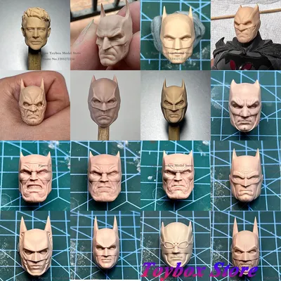White Model 1/12 Unpainted Dark Knight Comic Bat Mutant Hero Thomas Wayne Ben Head Sculpt for 6'' SHF Mafex Mezco Action Figure