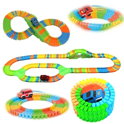 DIY with Map Assemble Stunt Car Variety Universal Racing Set Track Car Flexible Educational Rail Car Model Puzzle Toy for Kids