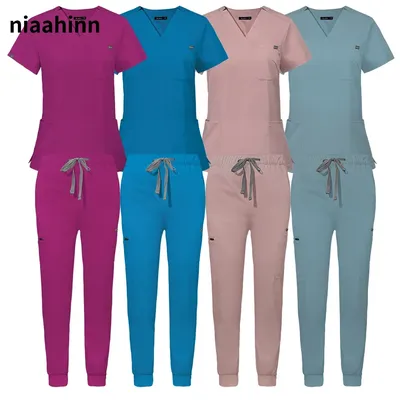 Beauty Agency Scrub Womens Suit Pet Shop Veterinary Nursing Accessories Medical Uniform Breathable