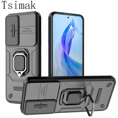 Slide Lens Camera Case For Honor 90 Lite Magic5 6 Honer90 Light X9A X9B Shockproof Armor Back Coque