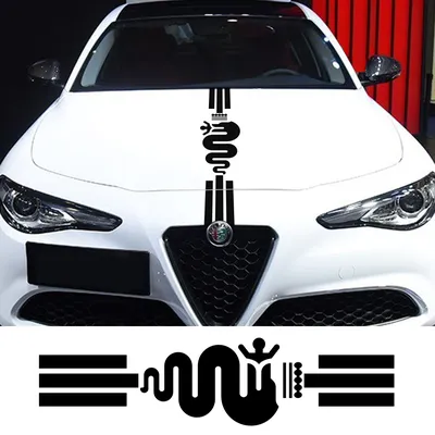 Hood Cover Car Stickers For Alfa Romeo 159 Giulietta Giulia 147 156 Mito Stelvio GT Sportiva Vinyl