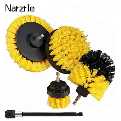 3Pcs/5Pcs Electric Scrubber Brush Drill Brush Kit Power Drills Scrubber Brush For Carpet Glass Car