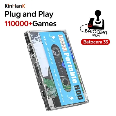 KINHANK Super Console 500G Gaming HDD 100000 Video Games 70 Emulators For DC/MAME/SS/NAOMI/PS2/PS1