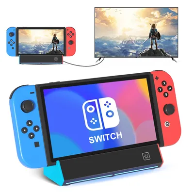 Portable Charging Dock Station Base with 4K HDMI Adapter/USB 2.0 /Type C Port for Nintendo Switch