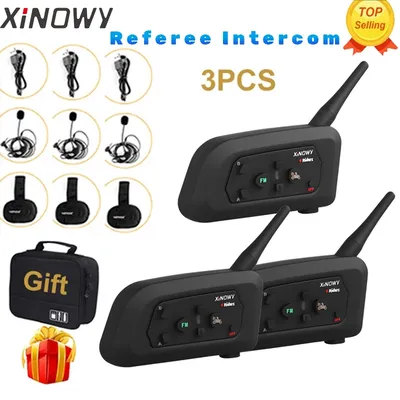 XiNOWy 3 Users V4C Football Referee Intercom Headset 1200m Full Duplex Bluetooth Soccer Conference