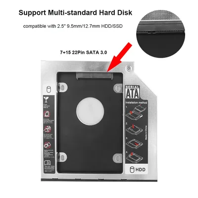 Hard Drive Adapter CD-ROM Drive Hard Disk Rack 9.5mm 12.7mm SATA 3.0 Hard Disk drive Box Sata