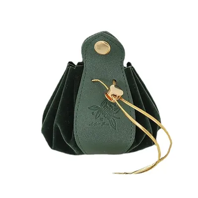 Shell Shape Drawstring Gifts Bag for Wedding Sweets Packaging Leather Flannel Cloth Portable Candy